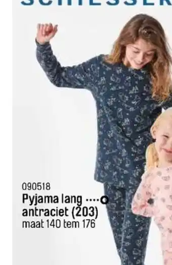 Happyland Pyjama lang antraciet (203) maat 140 tem 176 aanbieding