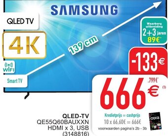 Cora SAMSUNG QLED - TV QE55Q60BAUXXN 139cm aanbieding