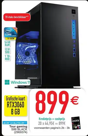 Cora Brazer Tour Gaming RTX3060 S86 Black aanbieding