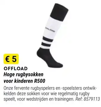 Decathlon Offload hoge rugbysokken voor kinderen R500 Ref. 8579113 aanbieding