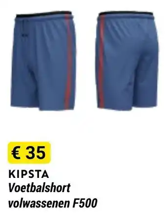 Decathlon Kipsta voetbalshort volwassenen F500 aanbieding