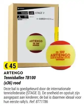 Decathlon Artengo tennisballen TB100 (x36) Ref. 8771786 aanbieding
