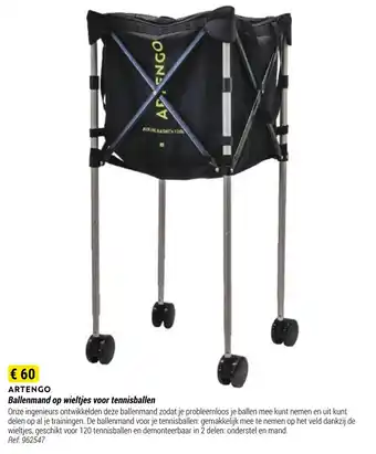 Decathlon Artengo ballenmand op wieltjes voor tennisballen Ref. 962547 aanbieding