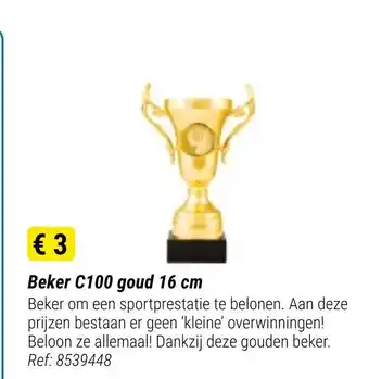 Decathlon Beker C100 goud 16 cm Ref: 8539448 aanbieding