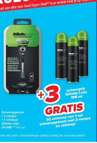 Carrefour Gillette Labs Scheerapparaat + 2 mesjes + 1 reistasje aanbieding