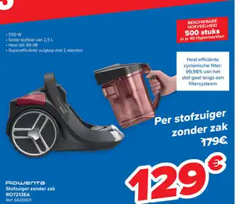 Carrefour Rowenta Stofzuiger zonder zak RO7213EA Ref: 6630001 aanbieding