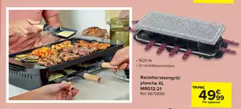 Carrefour Mandine Raclette/Steengrill/Plancha XL MRG12-21 Ref: 6675899 aanbieding