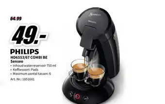 MediaMarkt Philips HD6553/67 Combi BE Senseo Nr. 1851681 aanbieding