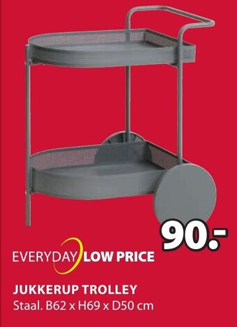 Jysk Jukkerup Trolley Staal B62 x H69 x D50cm aanbieding