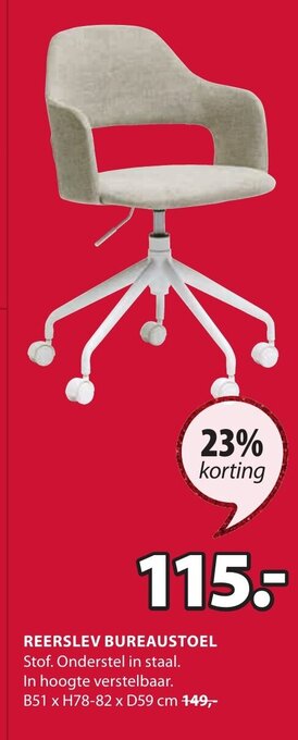 Jysk Reerslev Bureaustoel aanbieding