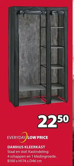 Jysk Damhus Kleerkast B100 x H174 x D46cm aanbieding