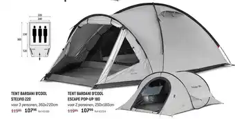Tent Berdani B'cool Stelvio 220 En Tent Berdani B'cool Pop-up 180