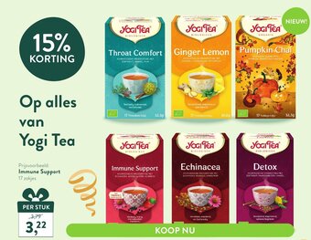 Holland & Barrett Yogi Tea Immune Support 17 Zakjes aanbieding
