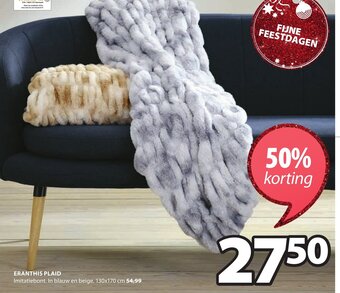 Jysk Eranthis Plaid 130x170cm aanbieding