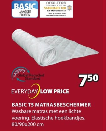 Jysk Basic T5 Matrasbeschermer aanbieding