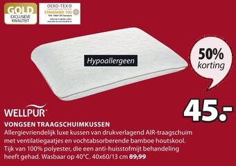 Jysk Wellpur Vongsen Traagschuimkussen aanbieding