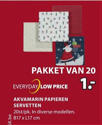 Jysk Akvamarin Papieren Servetten aanbieding