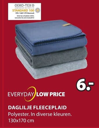 Jysk Daglilje Fleeceplaid aanbieding