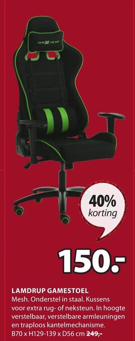 Jysk Lamdrup Gamestoel aanbieding
