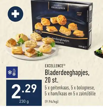 ALDI Excellence Bladerdeeghapjes 20st 230g aanbieding