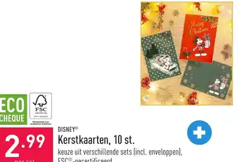 ALDI Disney Kerstkaarten 10st aanbieding