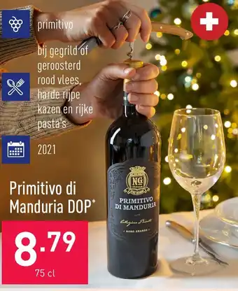 ALDI Primitivo di Manduria DOP 75cl aanbieding