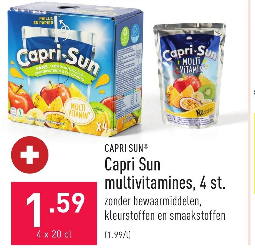 Capri Sun Multivitamines 4st x 20cl promotie bij ALDI