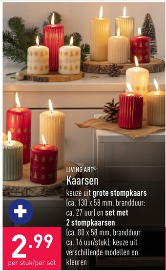 ALDI Living Art Kaarsen aanbieding