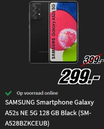 MediaMarkt Samsung Smartphone Galaxy  A52s NE 5G 128GB Black (SM-A528BZKCEUB) aanbieding