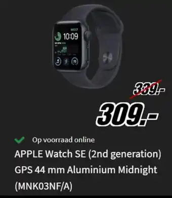 Apple Watch SE 2nd Generation GPS 44mm Aluminium Midnight MNK03NF/A