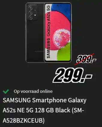 MediaMarkt Samsung Smartphone Galaxy A52s NE 5G 128GB Black (SM-A528BZKCEUB) aanbieding