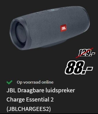 MediaMarkt Jbl Draagbare Luidspreker Charge Essential 2 JBLCHARGEES2 aanbieding