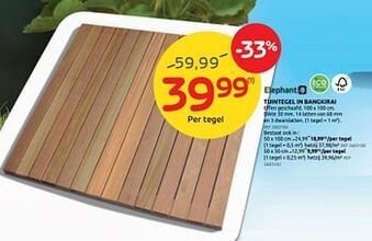 Brico Tuintegel in bangkirai aanbieding