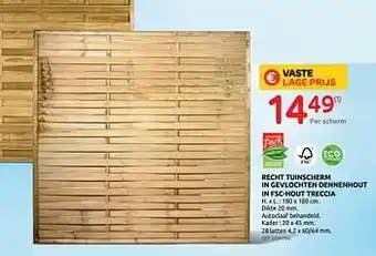 Brico Recht tuinscherm in gevlochten dennenhout in fsc-hout treccia aanbieding