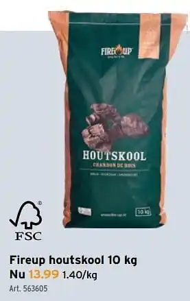 GAMMA Fireup houtskool aanbieding