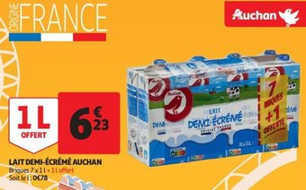 Auchan Lait Demi-ecreme Auchan aanbieding