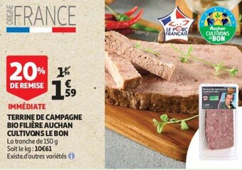 Terrine de Campagne Bio Filiere Auchan Cultivons Le Bon