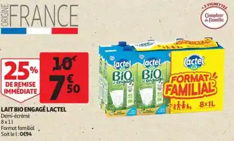 Auchan Lait Bio Engage Lactel aanbieding