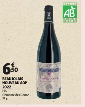 Auchan Beaujolais Nouveau Aop 2022 aanbieding