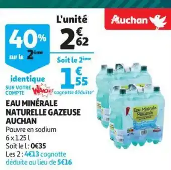 Auchan Eau Minerale Naturelle Gazeuse Auchan aanbieding