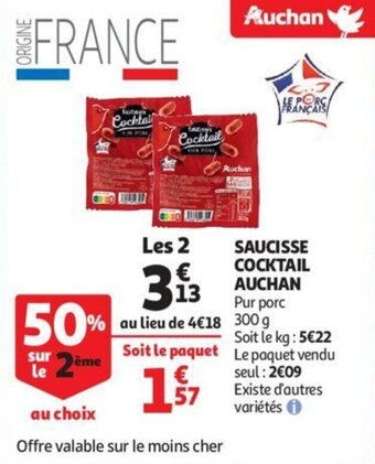 Auchan Saucisse Cocktail Auchan aanbieding