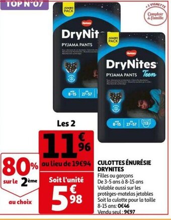 Auchan Culottes Enuresie Drynites aanbieding