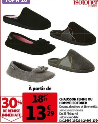 Chausson Femme Ou Homme Isotoner