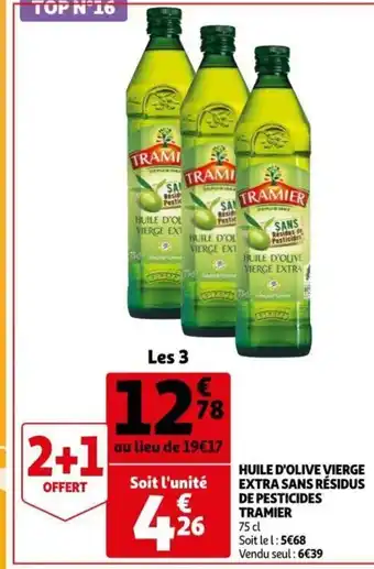 Auchan Huile D'Olive Vierge Extra Sans Residus De Pesticides Tramier aanbieding