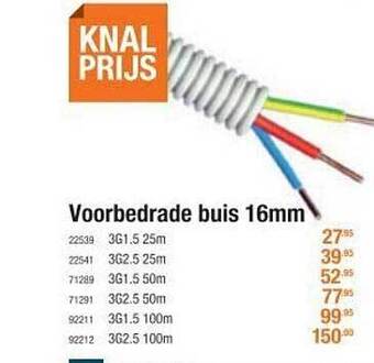 Cevo Voorbedrade buis 16 mm aanbieding