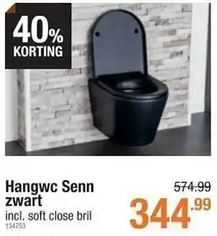 Cevo Hangwc senn zwart aanbieding