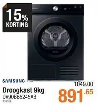 Cevo Samsung droogkast 9 kg aanbieding