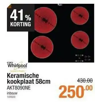 Whirlpool keramische kookplaat 58 cm