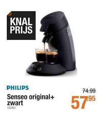 Cevo Philips senseo original+ zwart aanbieding