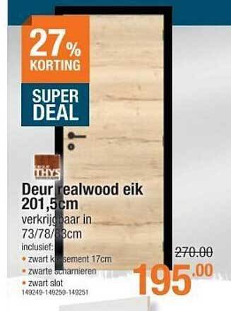 Cevo Deur realwood eik 201,5 cm aanbieding